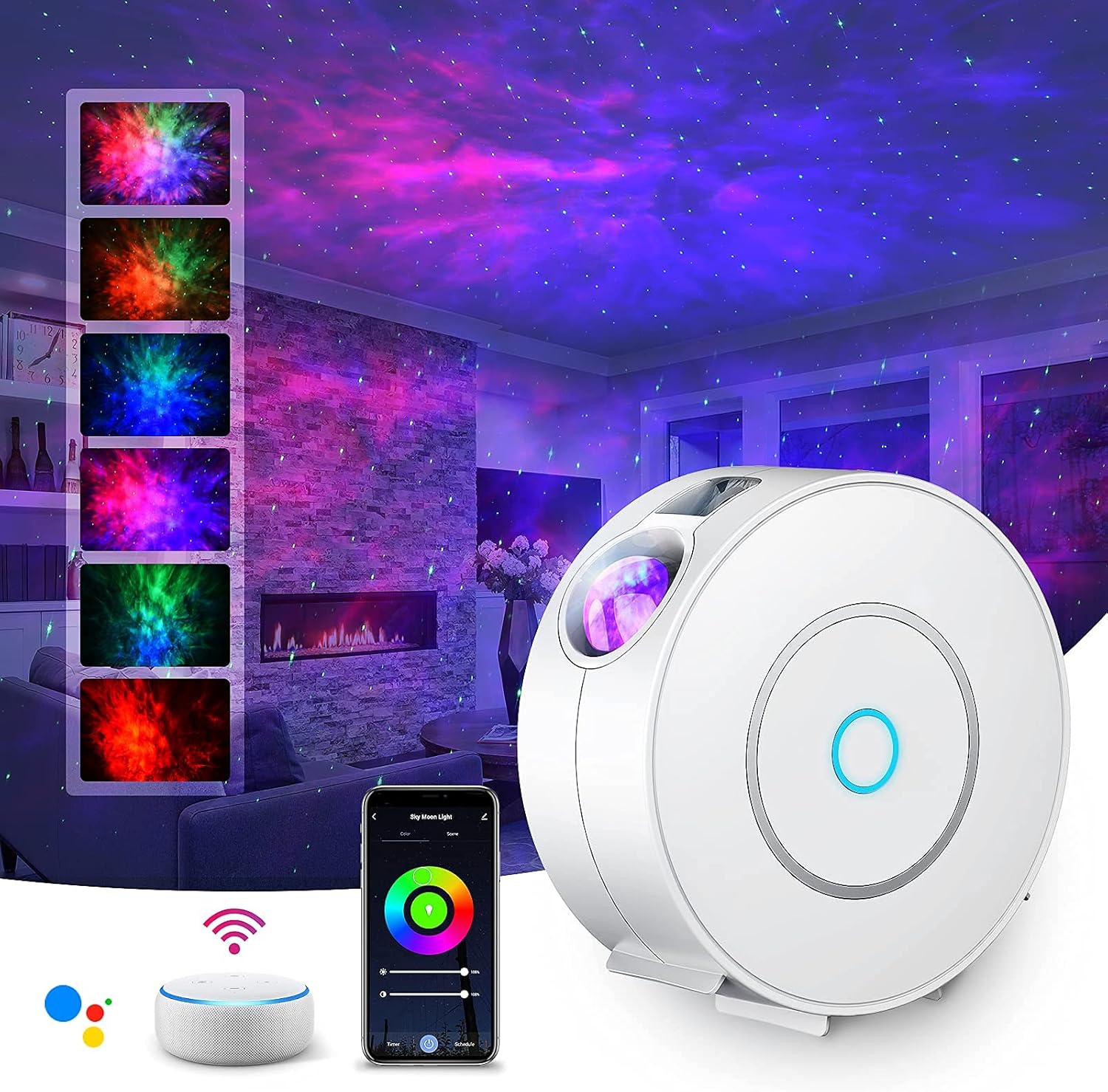 SUPPOU LED WiFi Galaxy Projector with Smart Voice Control